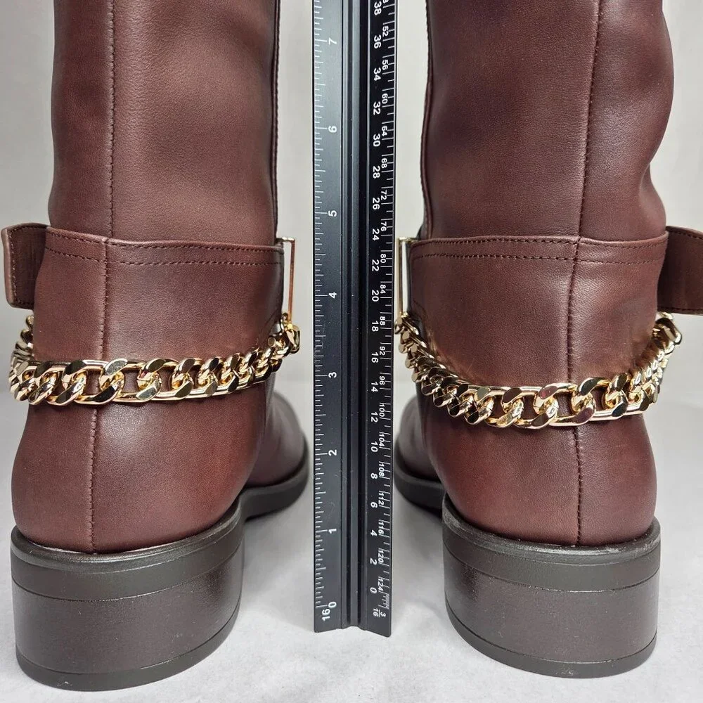 NWT Aqua Women's Riley Knee High Leather Riding Boots - Picture 3 of 6